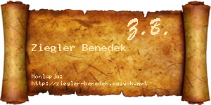 Ziegler Benedek névjegykártya